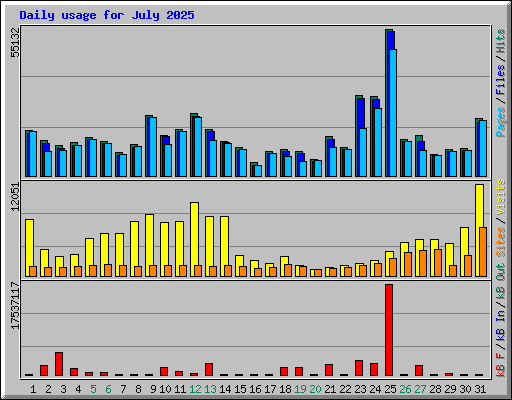 Daily usage for July 2025
