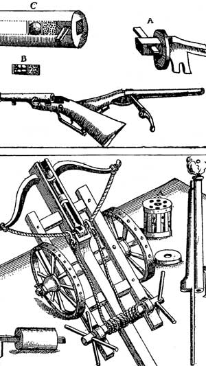 Fig. 12.—Premire ide des armes  feu se chargeant par la culasse et du revolver