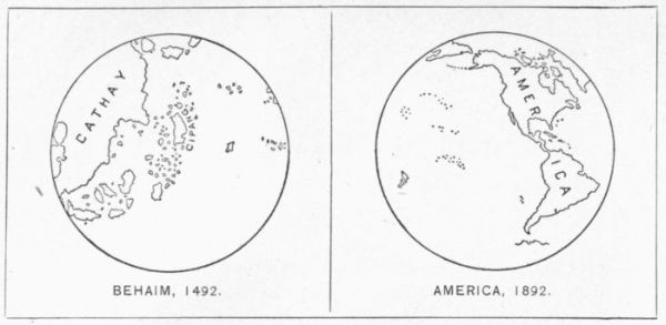 Globes (Behaim 1492, America 1892)