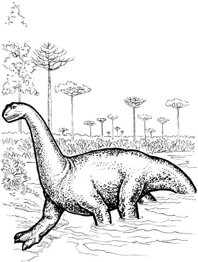 Apatosaur in Swamp